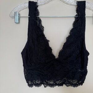 Forever 21 Black Lace Bralette - Deep V